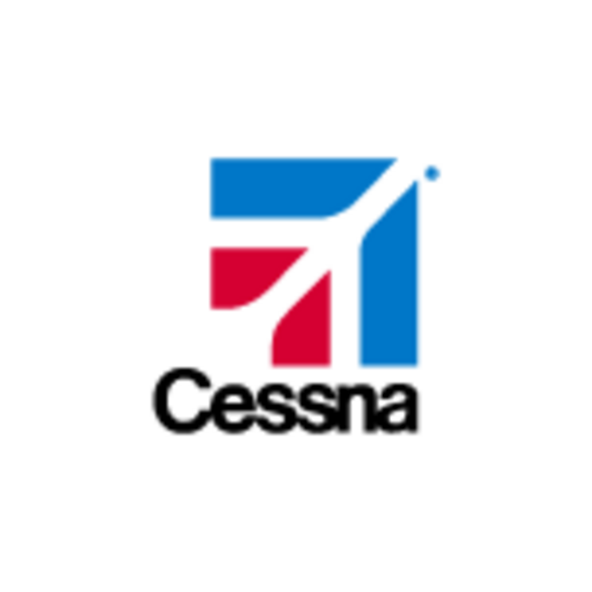 Cessna logo with blue and red emblem and black wordmark
