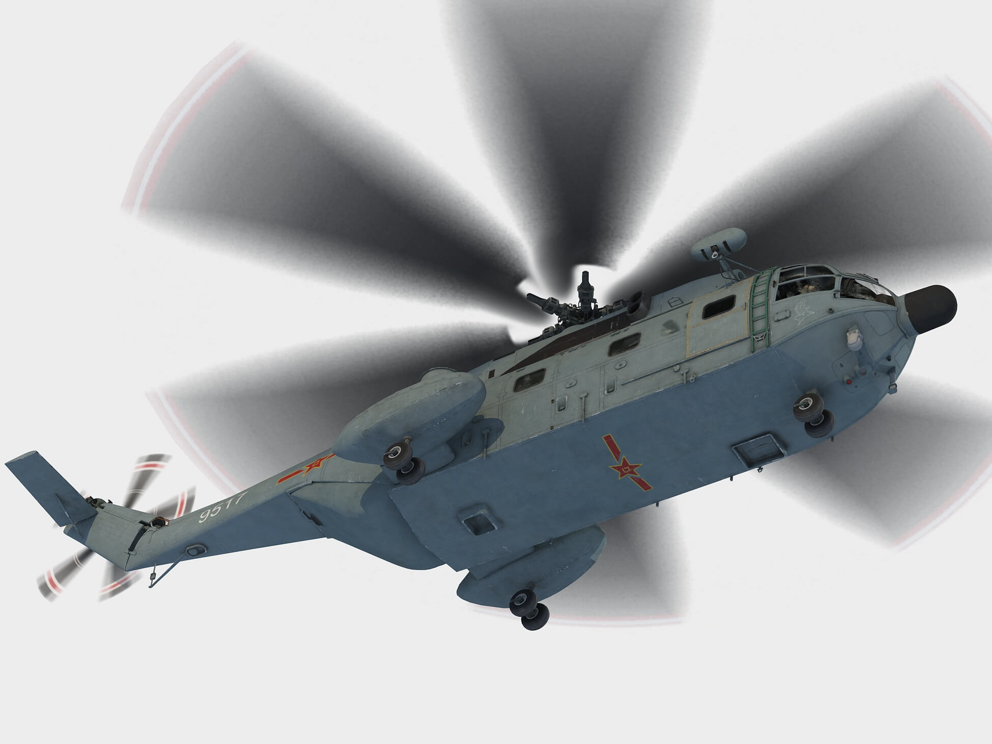 Changhe Z-8 - Changhe Z-8J Helicopter 3D Model by Mermodels