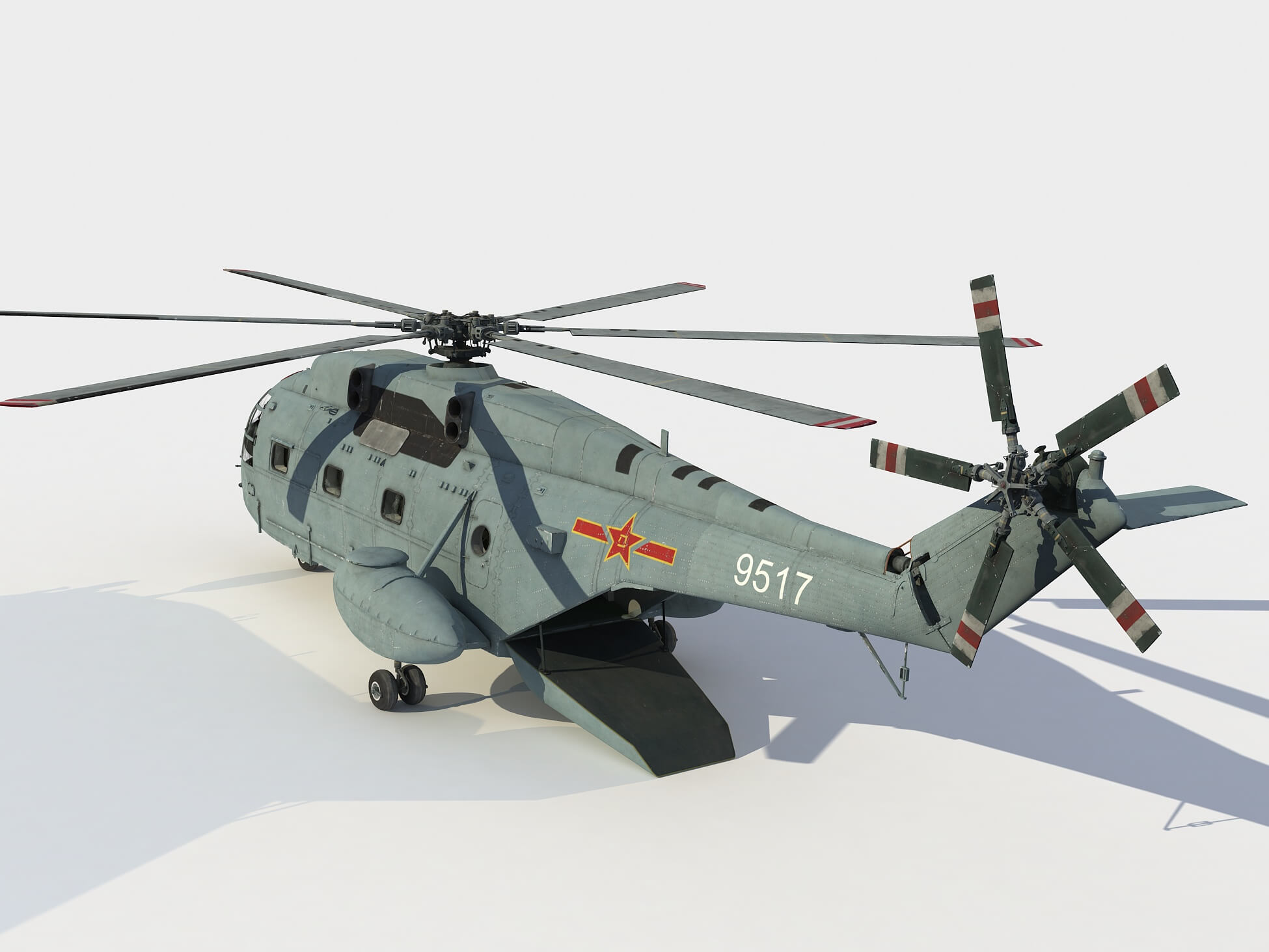 Changhe Z-8 - Changhe Z-8J Helicopter 3D Model by Mermodels