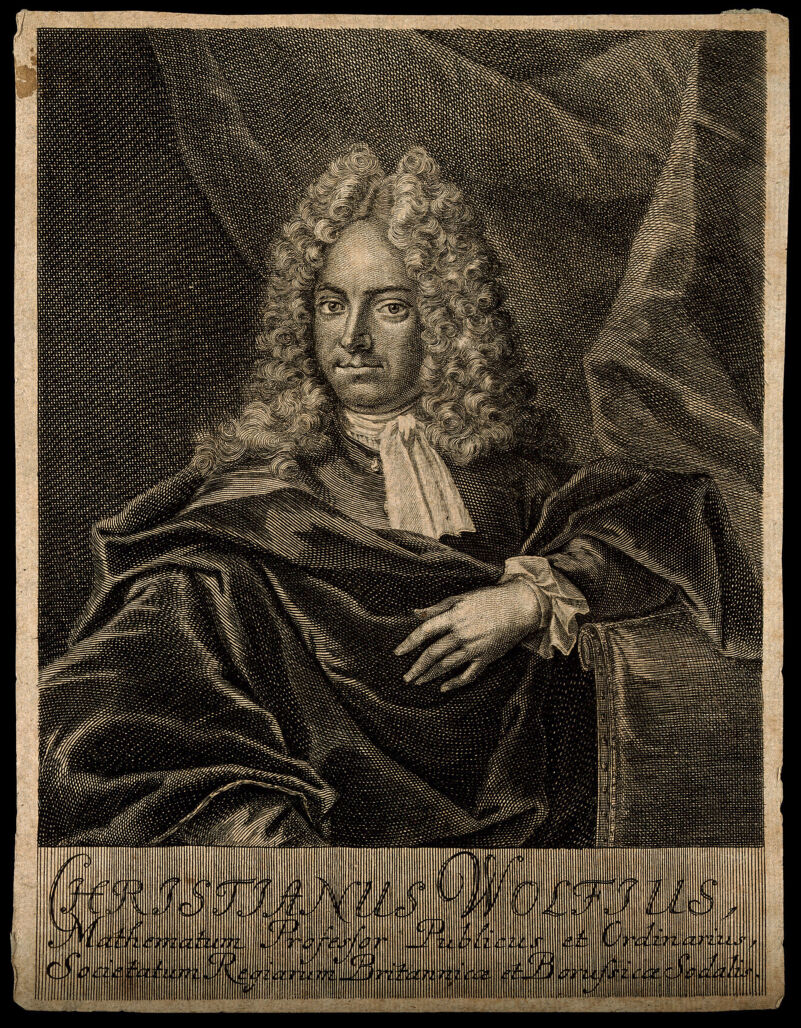 Line engraving portrait of Christian Wolff