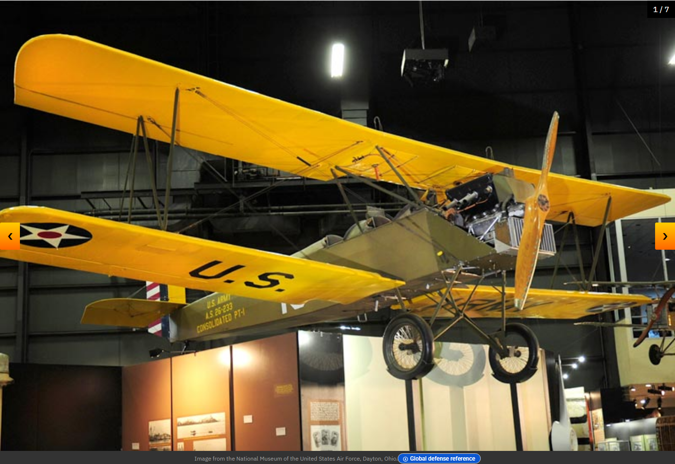 Consolidated PT-1 Trusty - Image from the National Museum of the United States Air Force, Dayton, Ohio. Consolidated PT-1 Trusty Primary Trainer Biplane Aircraft