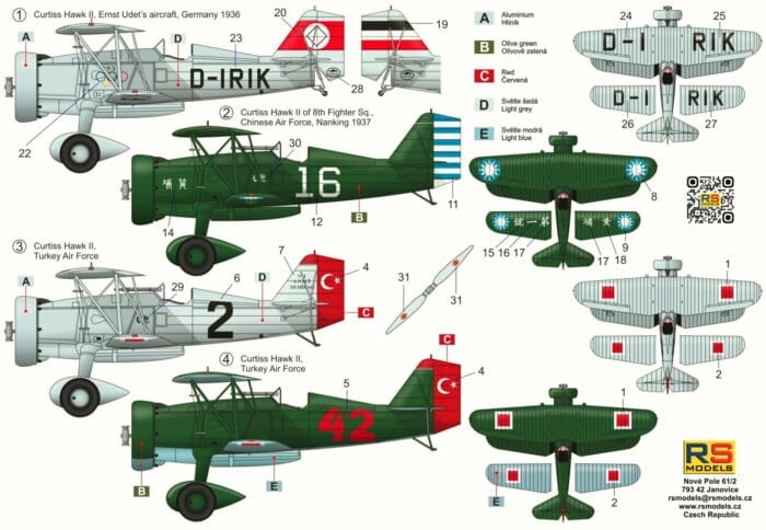 Curtiss Hawk II - RS Models - 92294 - Curtiss Hawk II "Udet" - 1/72 Scale Model