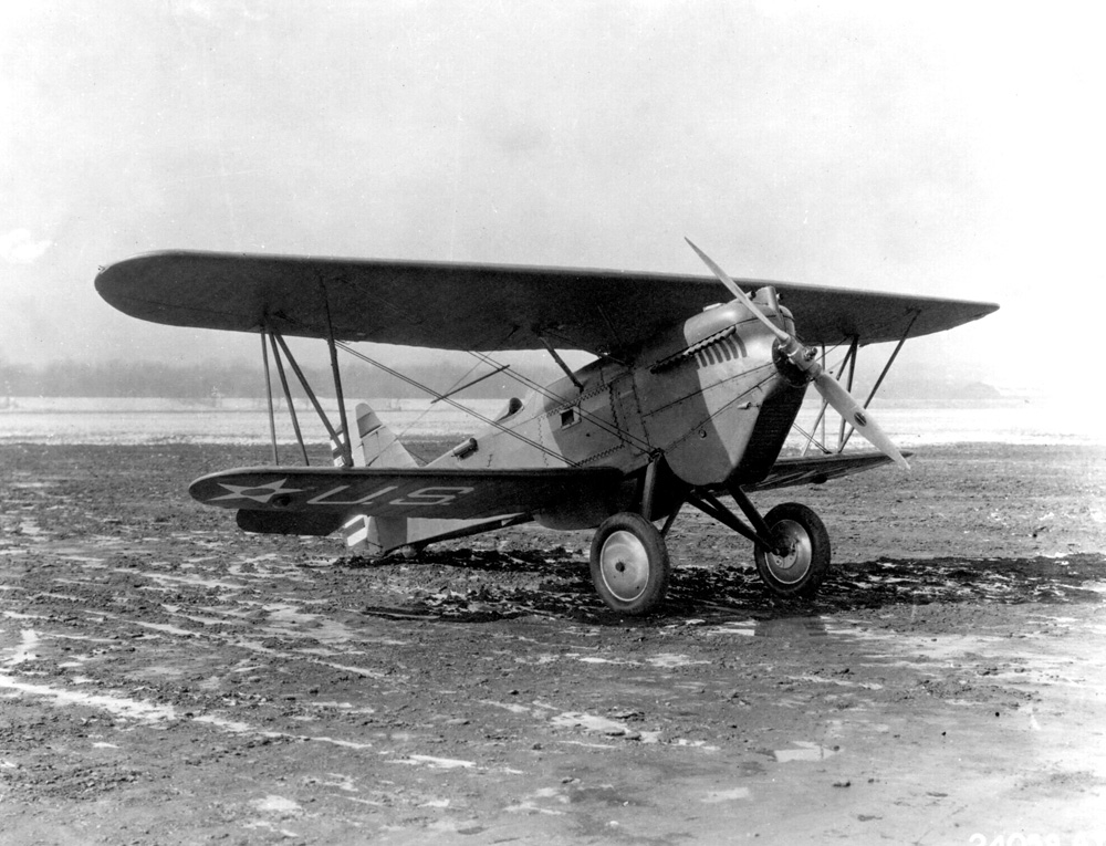 Curtiss P-1 Hawk biplane fighter side view