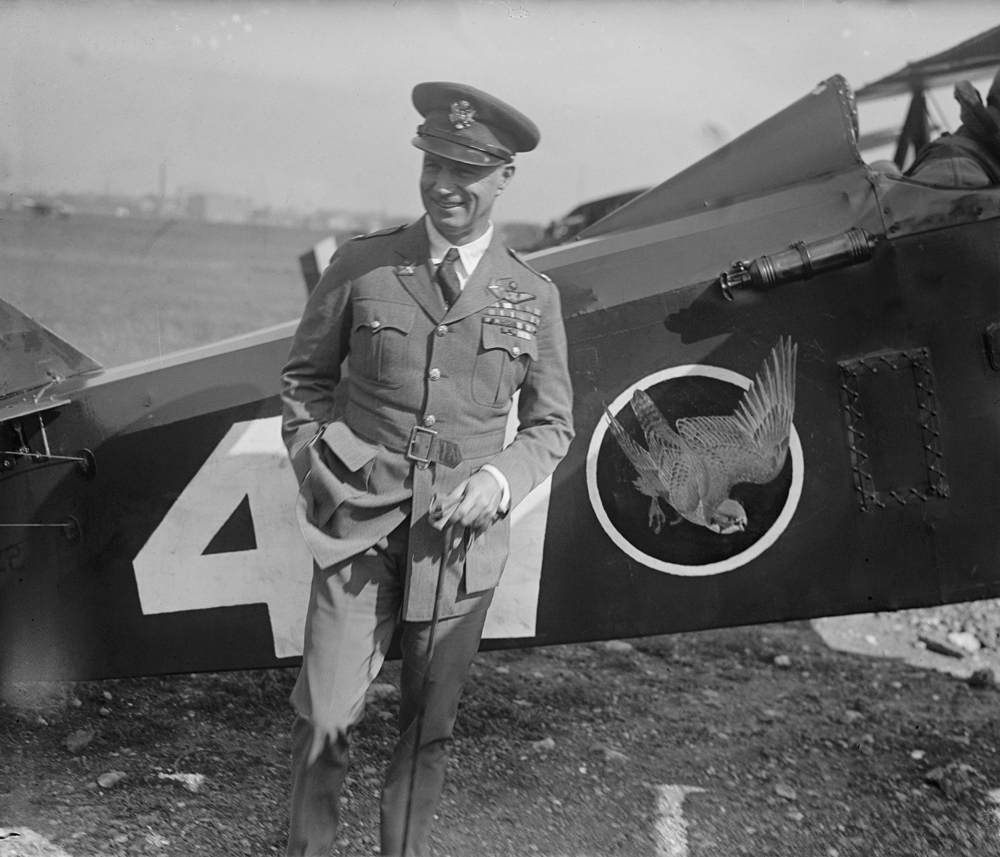 Curtiss P-1 Hawk biplane fighter with 27th Pursuit Squadron markings