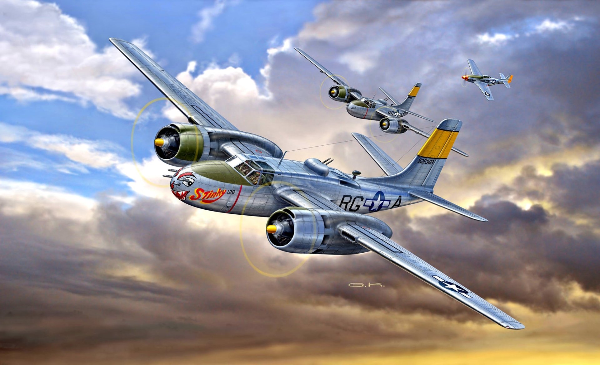 Douglas A-26 Invader - Douglas A-26 Invader Bomber Warplane HD Wallpaper ? Military Aircraft