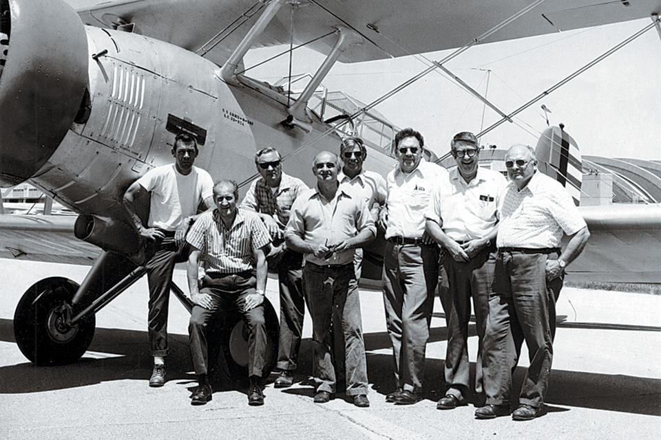 Douglas O-38 - Standing proudly with the refurbished aircraft in 1974 is the Air Force Museum