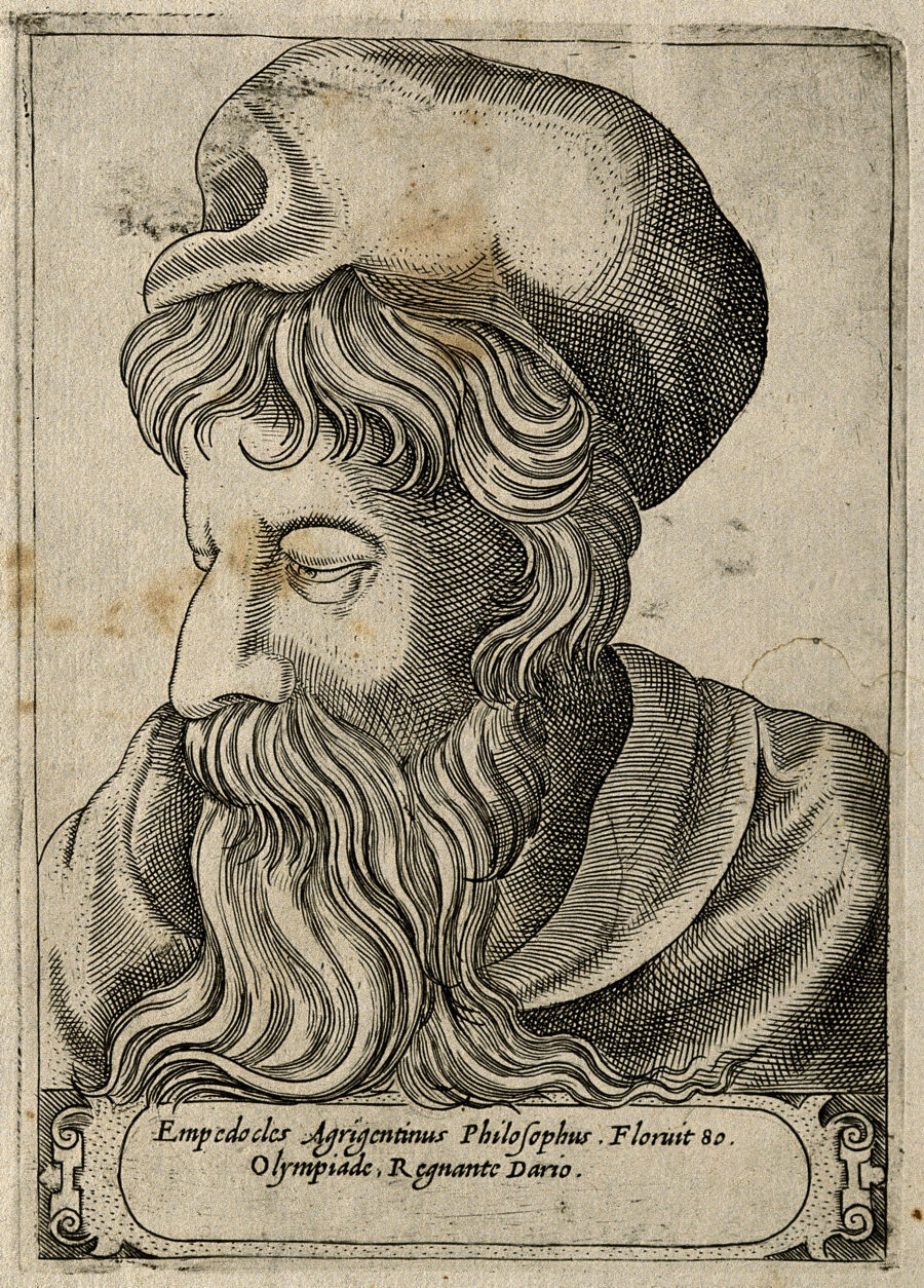 Empedocles line engraving, 1580