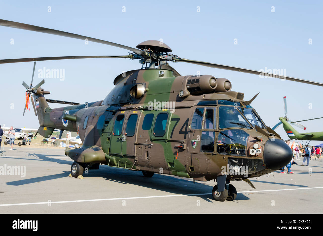 Eurocopter AS532 Cougar - Helicopter Eurocopter AS532 cougar on the Airshow Batajnica 2012 in