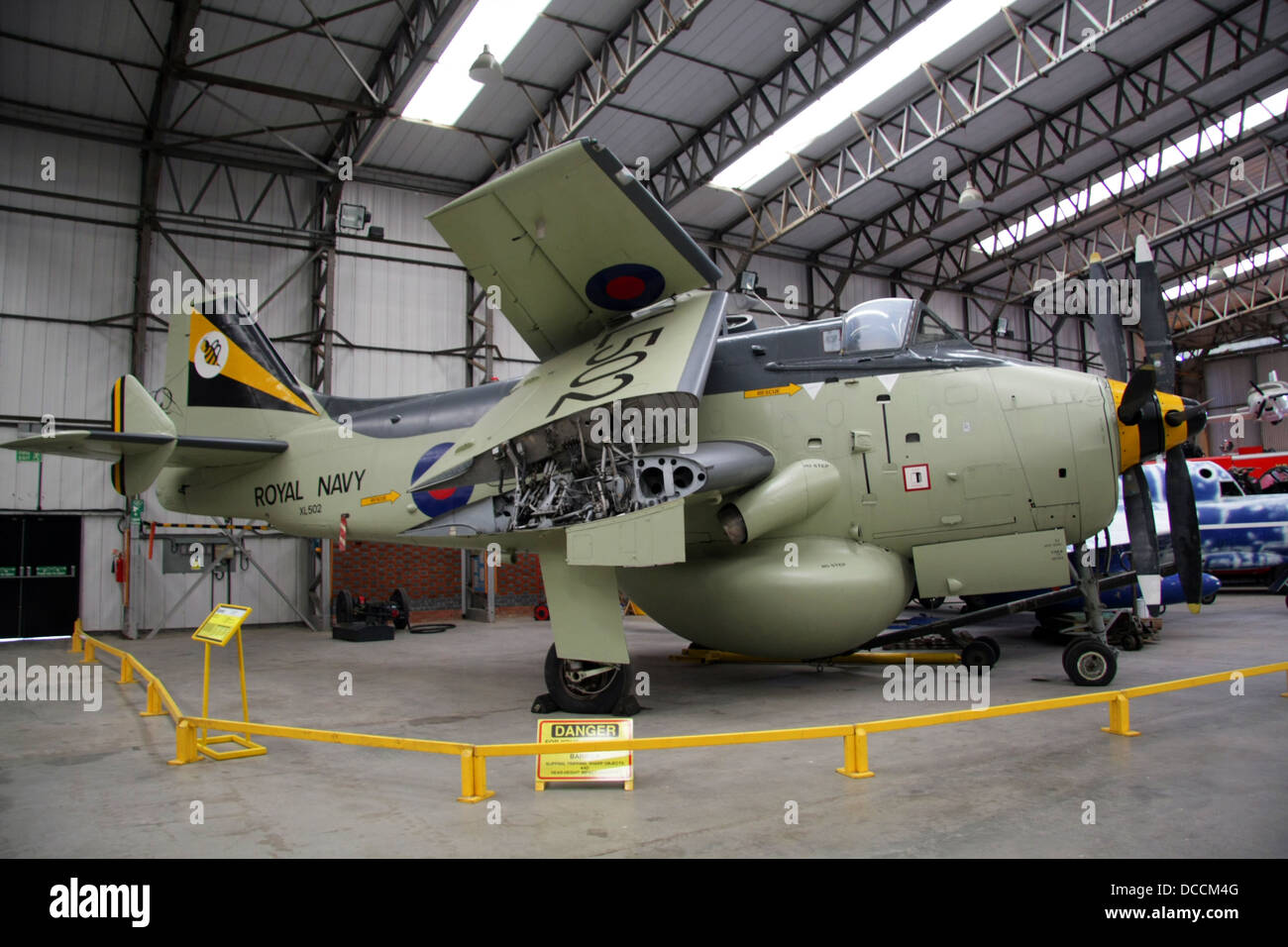 Fairey Gannet - a Fairey Gannet aircraft with wings folded at Elvington Air Museum near