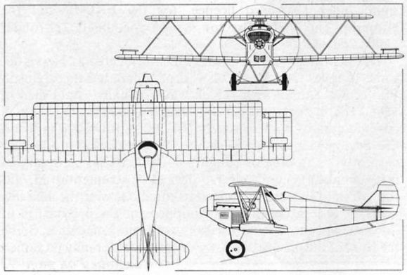 Fiat CR.1 biplane fighter side view