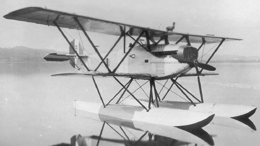 Fiat CR.20 biplane fighter on floats
