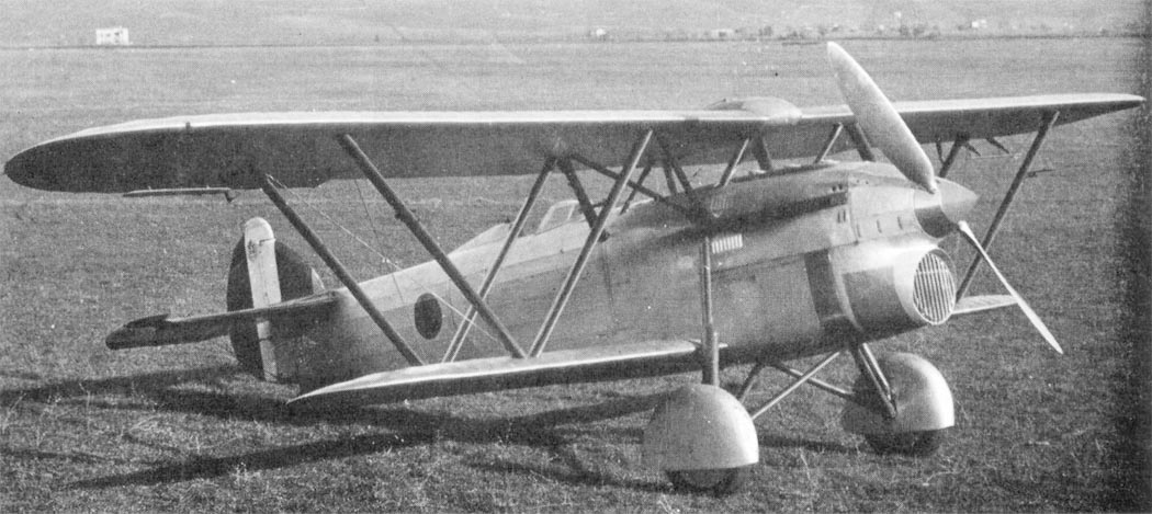 Fiat CR.30 biplane fighter on the ground