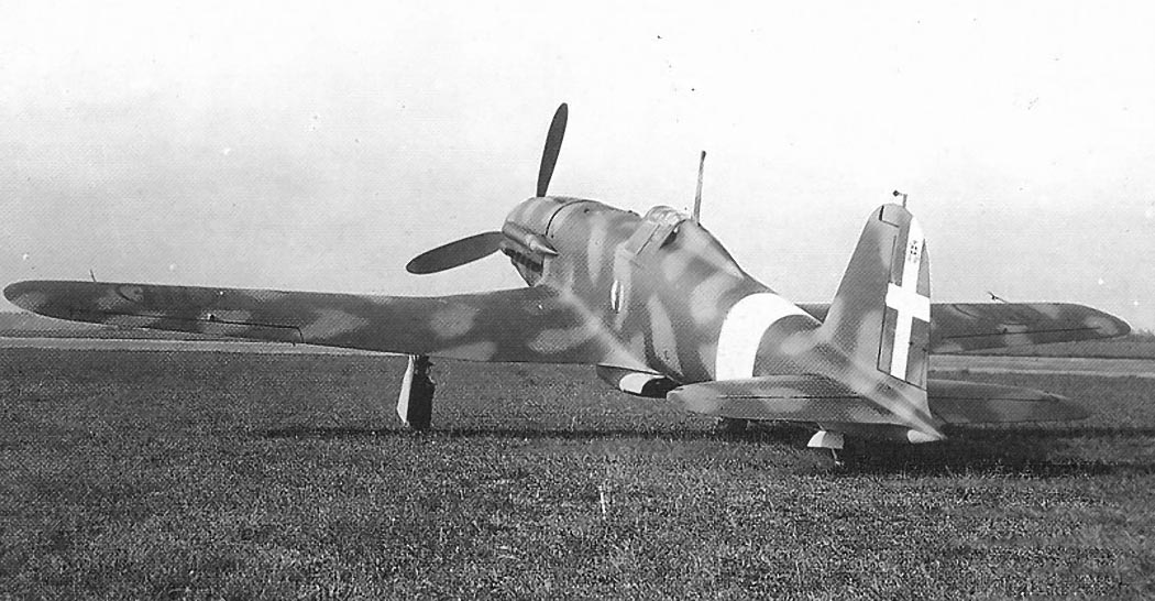 Fiat G.55 Centauro fighter rear three-quarter view