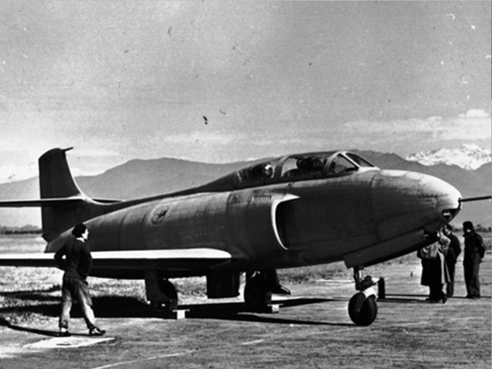Fiat G.80 - FIAT G 80 - Ing. Gabrielli ed il pilota Catella dopo il primo volo ? LIA ? LIA @ Fondazione Leonardo