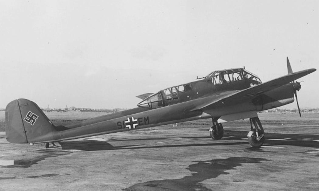 Focke-Wulf Fw 189 reconnaissance aircraft side ground view