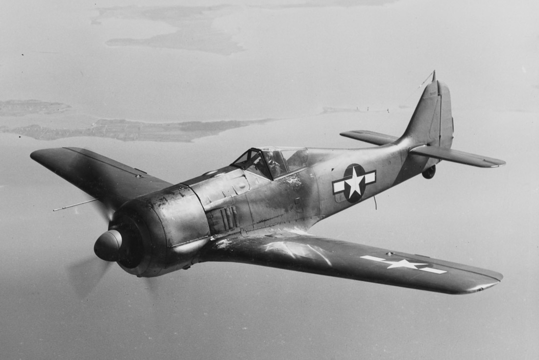 Captured Focke-Wulf Fw 190 in flight