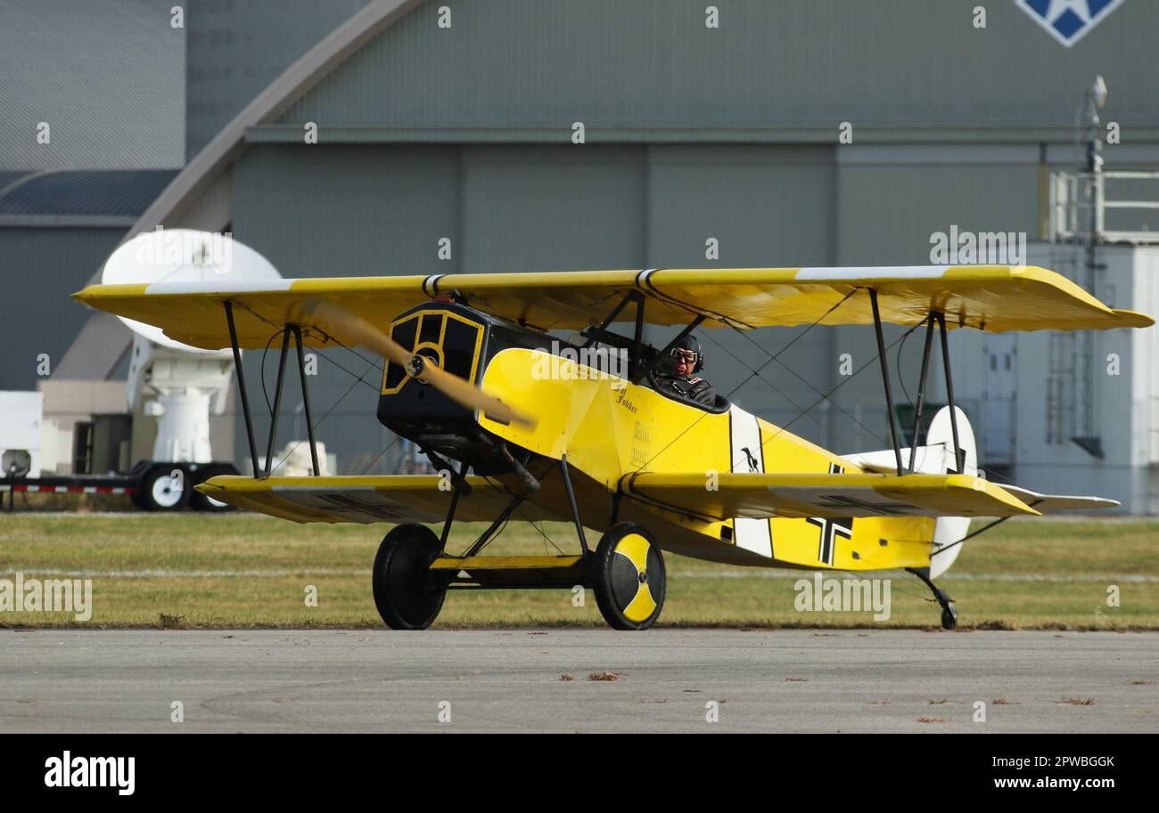 Fokker D.VII - FOKKER D-VII replica airplane named Fat Fokker. Biplane. N2466C. 2022