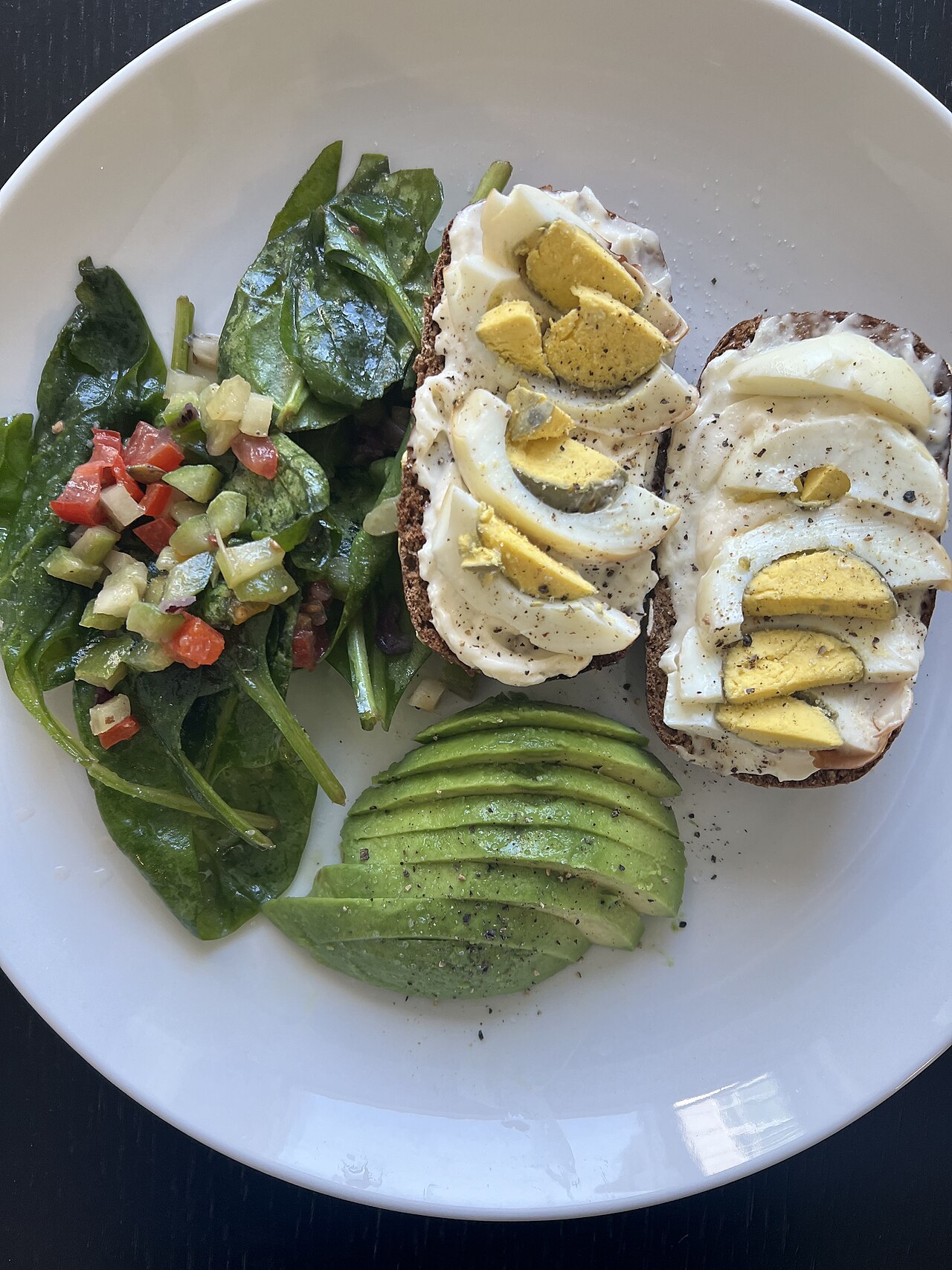Our Dietary Needs - Liat Portal for Foodie Disorder - Healthy Breakfast with Boiled Egg, Avocado, and Israeli Salad