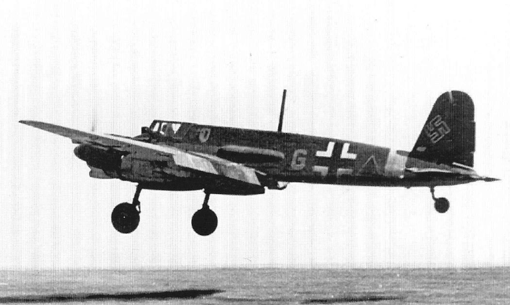 Henschel Hs 129 attack aircraft with landing gear down in flight