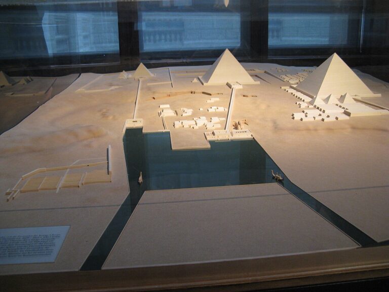 Model of Giza pyramid complex Kunsthistorisches Museum