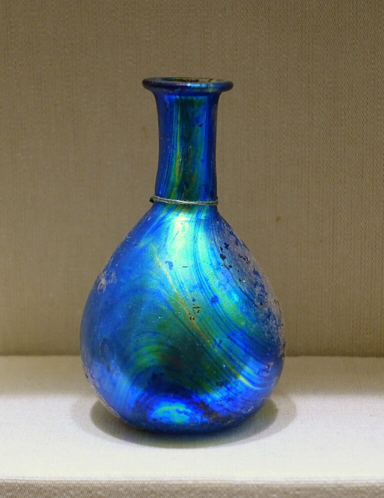 Flask, Eastern Mediterranean, 1st century AD, free blown glass California Palace of the Legion of Honor San Francisco, CA