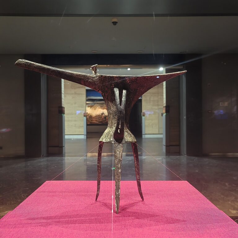 Bronze jue with nipples in the Erlitou Site Museum of the Xia Capital