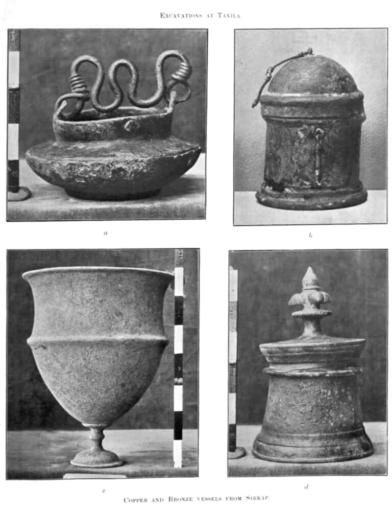 Taxila Sirkap copper and bronze containers