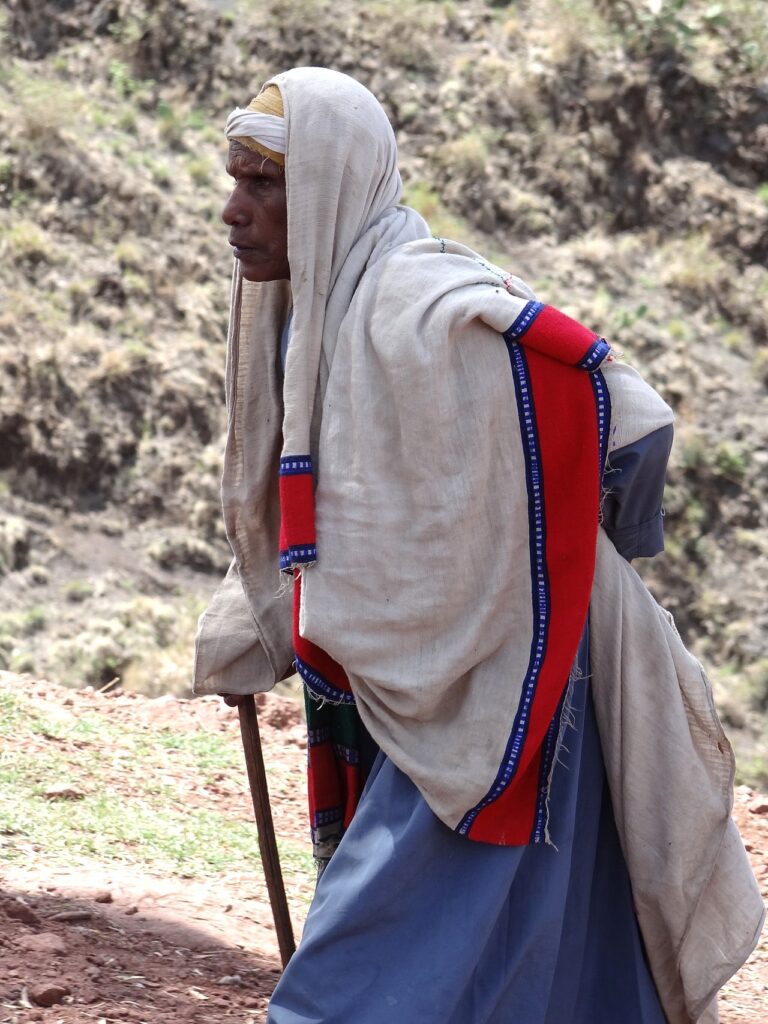Woman Worshipper at Bet Giyorgis Rock Hewn Church Lalibela Ethiopia