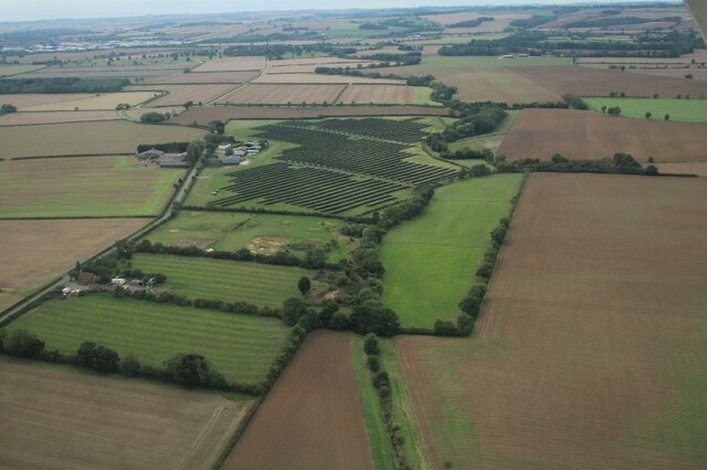 Solar array at Grove Farm, Yarburgh, aerial