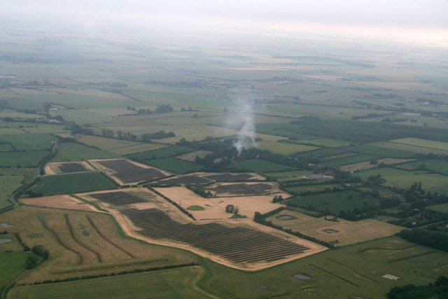 Solar Farm east of Irby in the Marsh, aerial