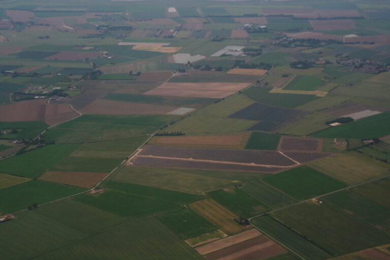Solar farm near Leverton, aerial