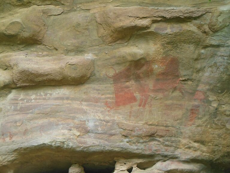 Prehistoric rock painting in Bhimbetka