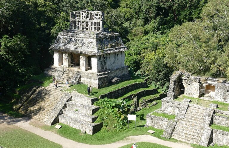Temple of the Sun and Temple XIV Palenque Maya Site, Feb