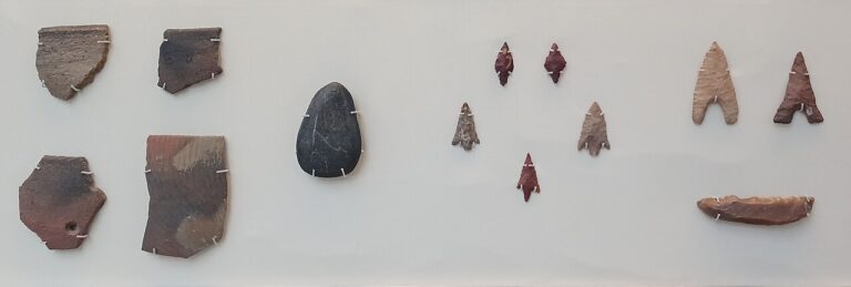 Nabta Playa. Pottery, ground stone axe, arrowheads, flint knife. Late Neolithic, BCE. British Museum
