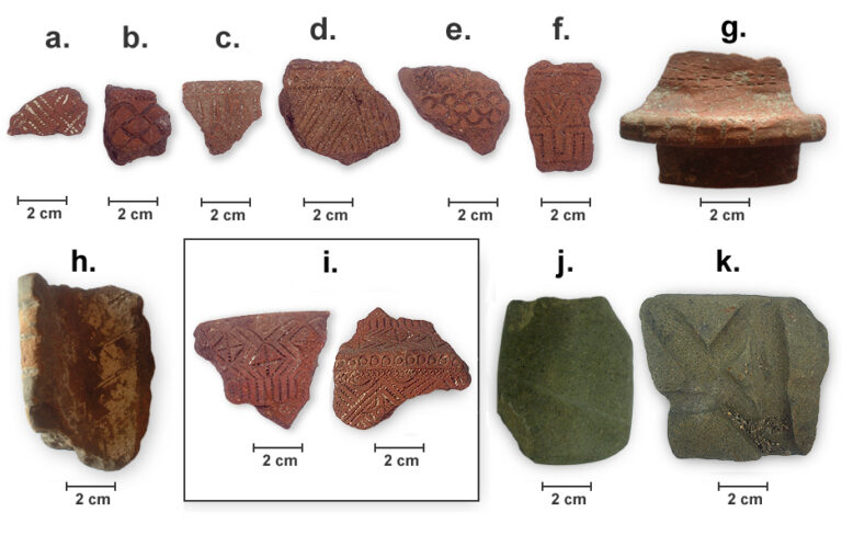 The first group of Lapita era potsherds from the Bourewa site in Fiji