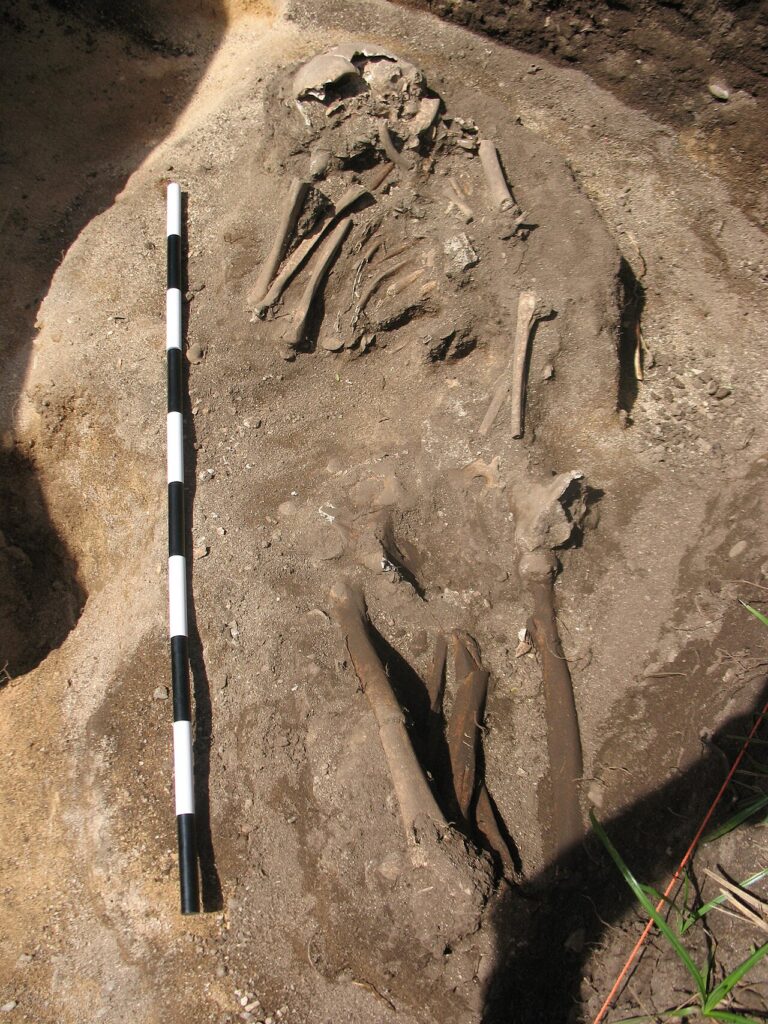 Bourewa archaeological site excavated pits in Skeleton Hanoeva
