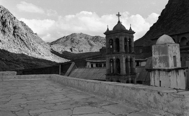 Saint Catherine's Monastery in Sinai surrounded by mountains mentioned in the Bible when the People of Israel left Egypt