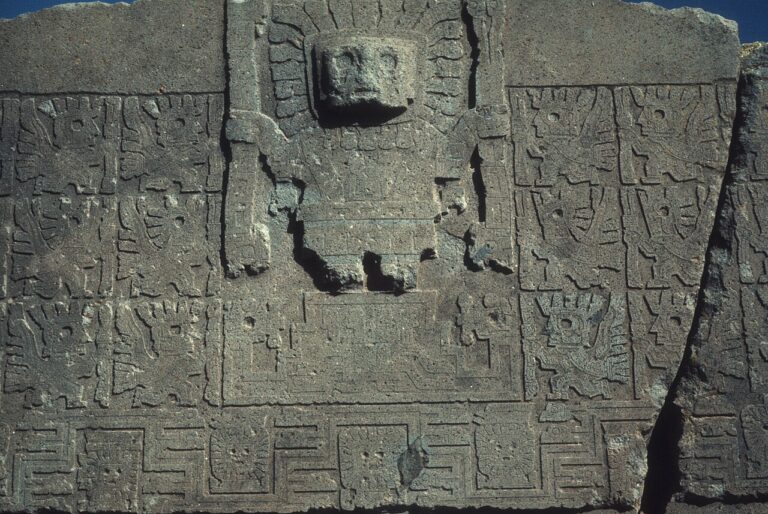 Closeup On Tiajuanaco Gate Of The Sun, Bolivia