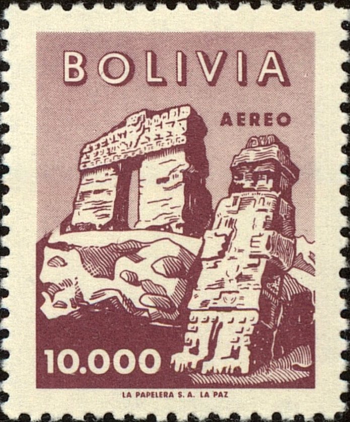 Stamp of Bolivia Colnect Gate of the Sun Tiahuanacu
