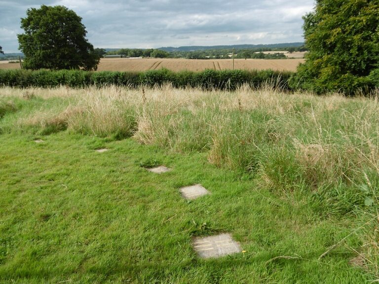 Sundial in the ancient Egyptian themed grass maze at Chiddingstone Castle
