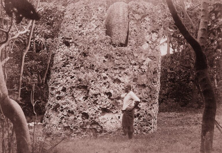 Side view of Ha'amonga 'a Maui, Mua, Tonga, c. to