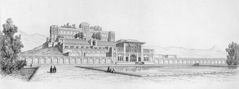 Perspective view, Castle of Qasr e Qajar, Tehran by Pascal Coste