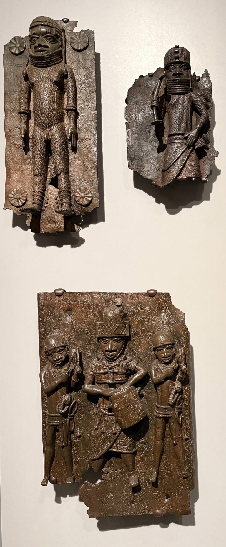 Youth, official and drummer, Benin bronzes at MFA