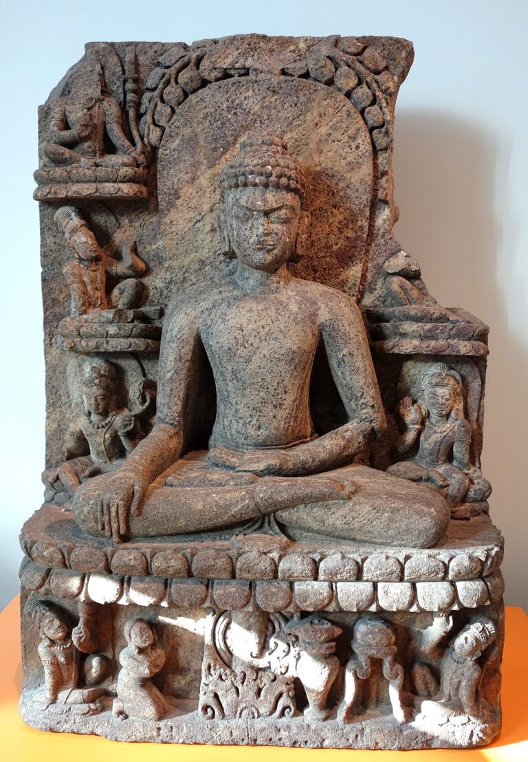 Seated Buddha at the moment of enlightenment, India, Orissa, 10th 12th century, stone Royal Ontario Museum