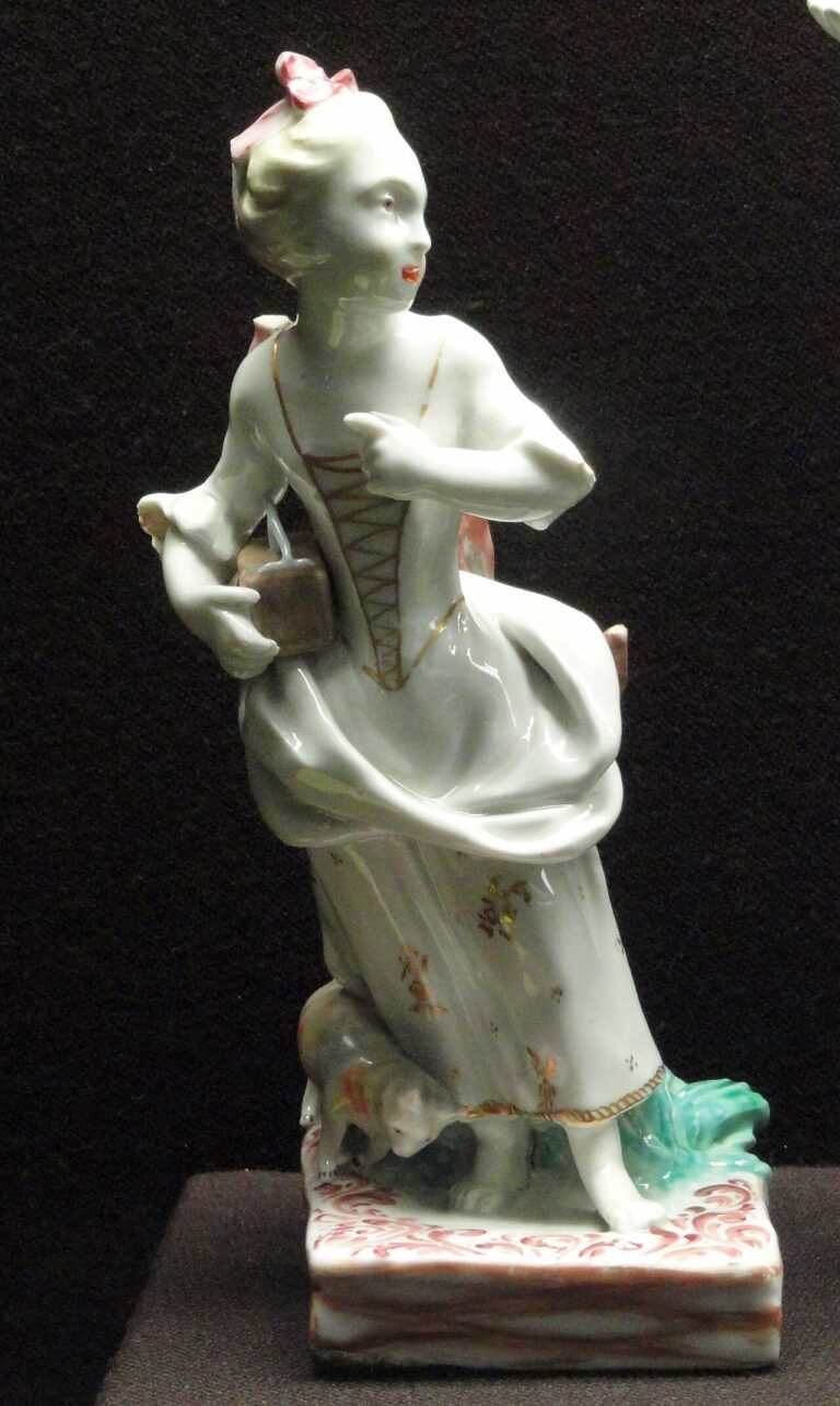 Girl with a Mousetrap, c., Bristol China Manufactory, hard paste porcelain, overglaze enamels, gilding Gardiner Museum, Toronto