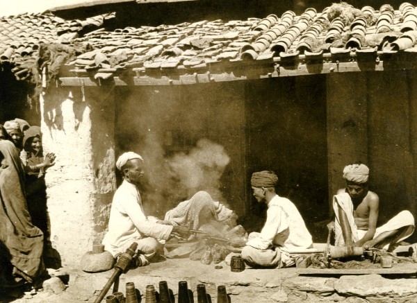 Workers at a bangle factory in India