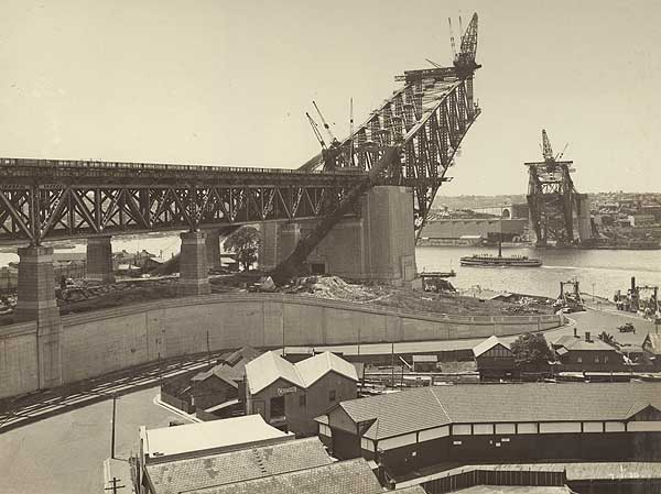 Early construction, Sydney Harbour Bridge
