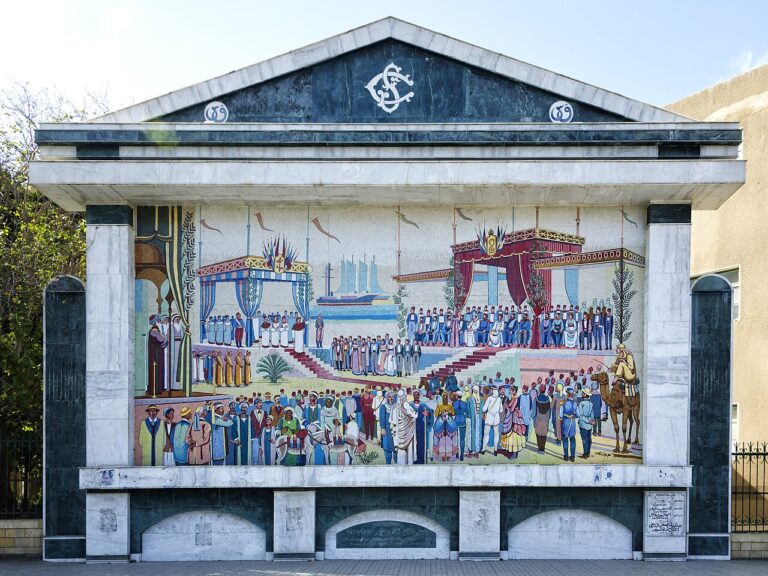 Mural embodies the opening ceremony of the Suez Canal