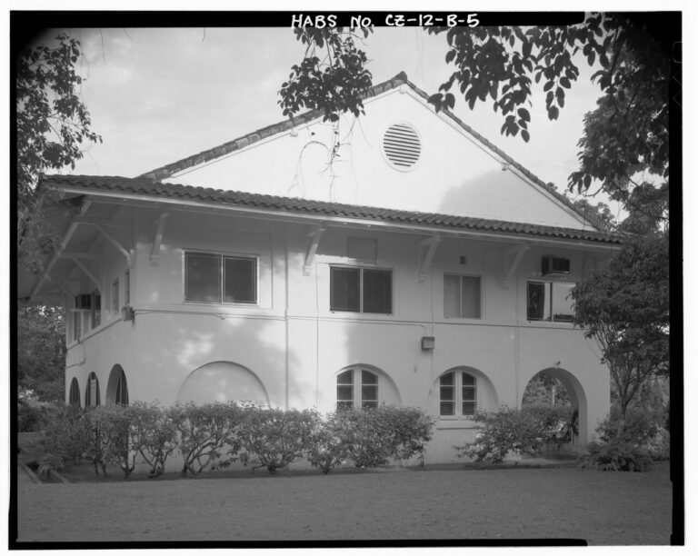 west side, facing east. Marine Barracks, Panama Canal, Officers' Quarters, ' West of Bruja Road, Balboa, Former Panama Canal Zone, CZ
