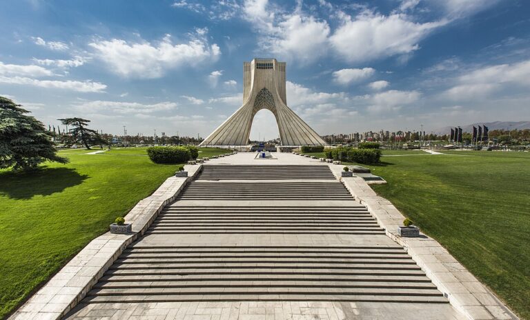 Azadi Tower in the spring